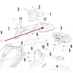 Osłona przednia górna Keeway RKF 125 65202L430000