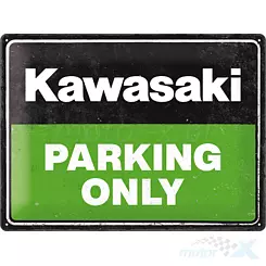 Tablica, plakat 30x40 cm, tłoczona blacha, kawasaki parking only Nostalgic Art 23331
