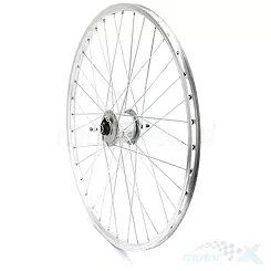 Felga przednia, koło rowerowe 26", obręcz srebrna AG Motors, piasta Shimano C30003, szprychy ocynk