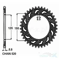 Zębatka tylna SUNSTAR ALUMINIOWA  SUNR5-3547  49 zębów