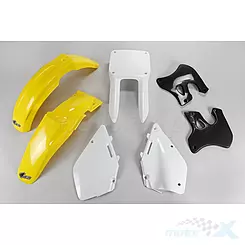 Zestaw osłon nadwozia żółto-biało-czarny UFO Plast Suzuki RM 125 / 250 96-98