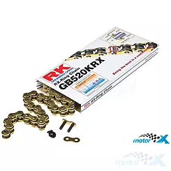 Łańcuch napędowy RK 520 KRX X-ring 120 ogniw, złoty