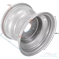 Felga tylna 8x7", trzy otwory, ATV