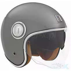 Kask otwarty Jet z blendą Nox PREMIUM Heritage Tytanowy Mat