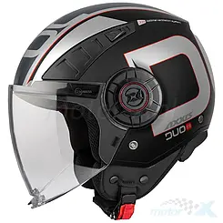 Kask motocyklowy, otwarty, AXXIS METRO S DUO czarno-srebrny połysk