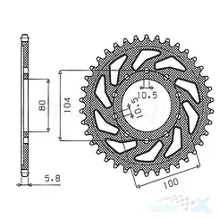 Zębatka tylna 520 46 zębów Sunstar 3356 (JTR478, JTR1478)