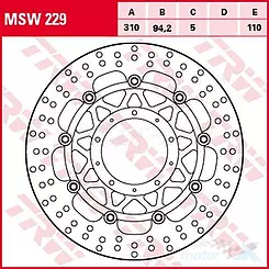 Tarcza hamulcowa przednia, TRW Lucas MSW229