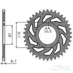 Zębatka tylna 530 47 zęby Sunstar (JTR829)