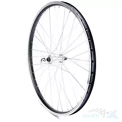 Felga przednia, koło rowerowe 26", obręcz czarna AG motors, piasta srebrna JOY-731, szprychy ocynk