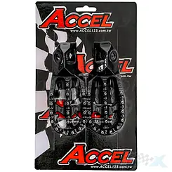 Podnóżki kierowcy, czarne, Accel FP25BK
