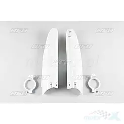 Osłony amortyzatorów białe UFO Plast Suzuki RM 125 / 250 01-03