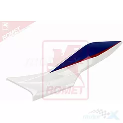 Osłona tylna górna lewa biało niebieska Romet Arrow Fly / Barton FR