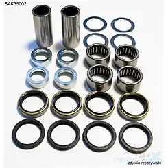 Zestaw naprawczy wahacza, tulejki  2 sztuki 17x22x38mm, łożyska 4 sztuki 22x28x16mm, Bearing Worx SAK35002 (28-1168)