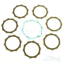Tarcze sprzęgła z uszczelką pokrywy, 8 sztuk, Athena P40230117, Honda CRF 250 R / 250 RX / 300 RX