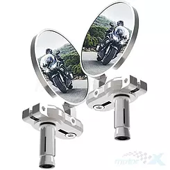 Lusterka na końcówki kierownicy, na kierownicę 22.2mm, srebrne Oxford Bar End Mirrors OX578
