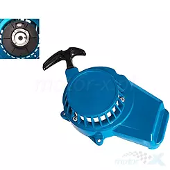 Pokrywa silnika, szarpak, niebieska, metalowy zabierak, Pocket Bike / mini ATV / mini Cross