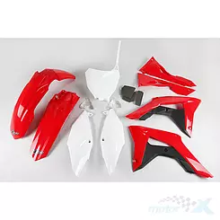 Zestaw osłon nadwozia biało-czerwony UFO Plast Honda CRF 250 R /  450 R