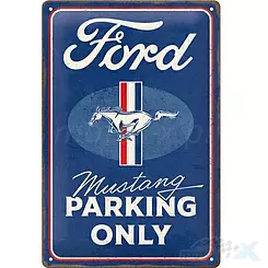 Tablica, plakat 20x30 cm, tłoczona blacha, ford mustang parking 22398
