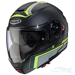Kask motocyklowy szczękowy, czarno-szaro-żółty fluo (mat), Caberg Levo X Elite