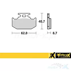 Klocki hamulcowe Prox KH152 (37.201202) Kawasaki KX 125/250/500, Suzuki RM 125/250, Yamaha YZ 125, 250, YZ/YZF