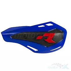 Osłony dłoni uniwersalne, handbary, niebieskie, 2 rodzaje mocowań do kierownicy i manetek, Racetech HP1 KITPMHP1BL0