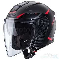 Kask motocyklowy otwarty, czarno-szaro-czerwony, Caberg Flyon II Boss