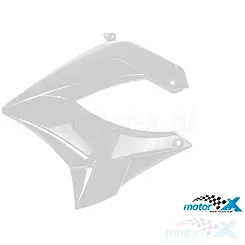 Osłona chłodnicy TNT, lewa, biała, Derbi Senda R, Senda SM 00-09 / Gilera RCR, SMT 04-05