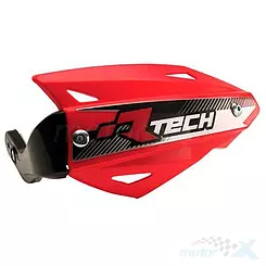 Osłony dłoni uniwersalne, handbary, czerwone, 3 rodzaje mocowań do kierownicy, Racetech VERTIGO ATV KITPMATVRS0