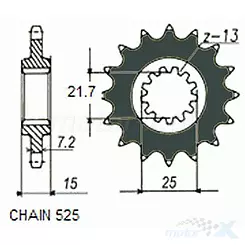 Zębatka przednia Sunstar  SUNF417  15 zębów