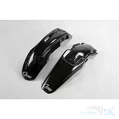 Błotnik przedni i błotnik tylny zestaw czarny UFO Plast  Honda CR 85 03-