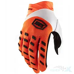 Rękawice motocyklowe offroad, pomarańczowe fluo, 100 Percent (100%) Airmatic