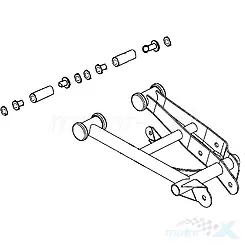 Wahacz tylny dolny lewy srebrny MBS Kymco MXU 500