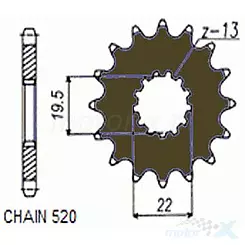 Zębatka przednia Sunstar  SUNF331  14 zębów