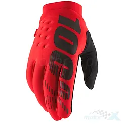 Rękawice motocyklowe offroad, czerwono-czarne, 100 Percent (100%) Brisker