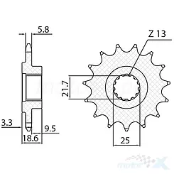 Zębatka przednia 520 15 zębów Sunstar 3A215 (JTF1538)