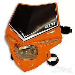 Lampa uniwersalna przednia z kierunkami LED, homologowna, pomarańczowo czarna, UFO Plast STEALTH PF01715127