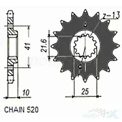 Zębatka przednia Sunstar  SUNF387  14 zębów