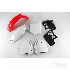 Zestaw osłon nadwozia biało-czarno-czerwony UFO Plast Honda CR 500 95-00