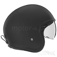 Kask otwarty Jet z ciemną blendą, Nox PREMIUM Next Solid Matowy Czarny