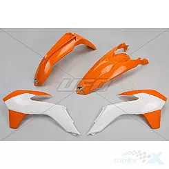 Zestaw osłon nadwozia biało-pomarańczowe UFO Plast KTM EXC / EXC-F 14-16