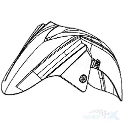Błotnik przedni czarny mat 66P Kymco X-Town