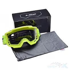 Gogle motocyklowe, LS2 Charger Yellow Clear Vision, szyba jasna