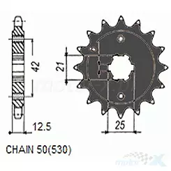 Zębatka przednia Sunstar SUNF507  18 zębów