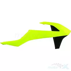 Osłony chłodnicy, prawa + lewa, żółto czarne, fluorescencyjne, Polisport