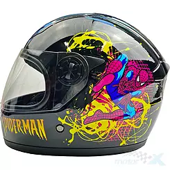 Kask dziecięcy, integralny, Abiwa Kids Spiderman czarny, CE