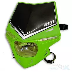 Lampa uniwersalna przednia z kierunkami LED, homologowna, zielona, UFO Plast STEALTH PF01715026