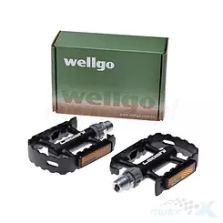 Pedały rowerowe, aluminiowe, logo Leoshi, oś CNC, 9/16", Wellgo
