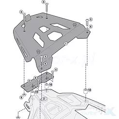Stelaż kufra centralnego Kappa BMW R 1250GS aluminiowy monkey czarny