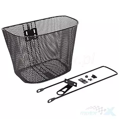Kosz rowerowy, na kierownicę, ze wspornikami + uchwyt 25cm, 34x25x26cm, CL-01 