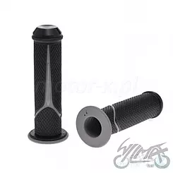 Manetki komplet Leoshi z zaślepką 7/8"+1" 133mm czarno szara
